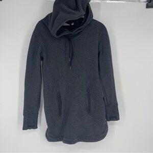 Athleta Long Gray Tunic Hoodie Sweatshirt